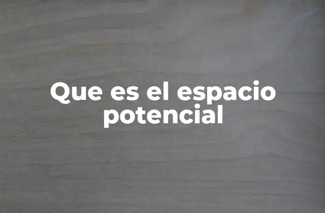 Que es el Espacio Potencial