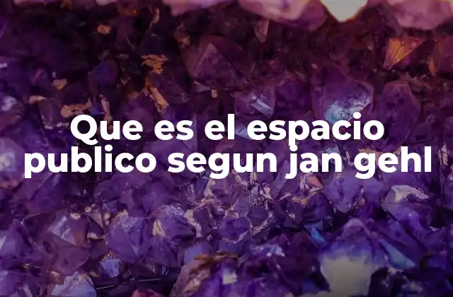 Que es el Espacio Publico Segun Jan Gehl