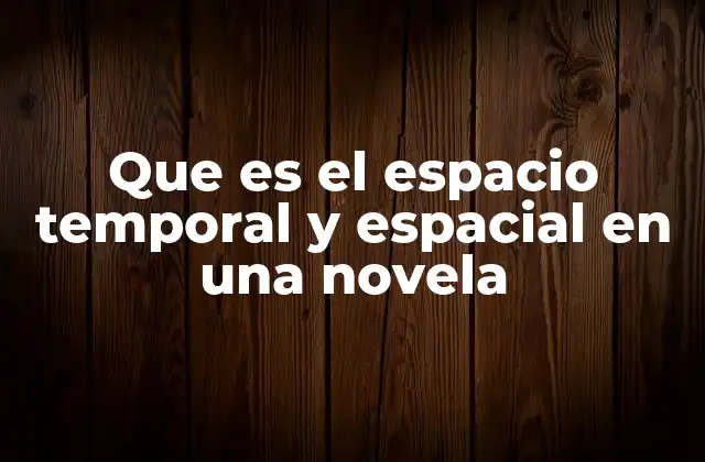 Que es el Espacio Temporal y Espacial en una Novela