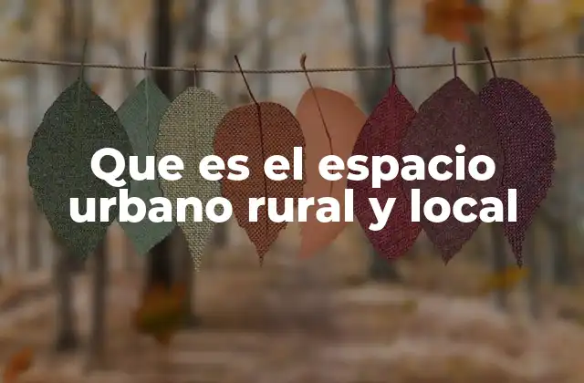 Que es el Espacio Urbano Rural y Local