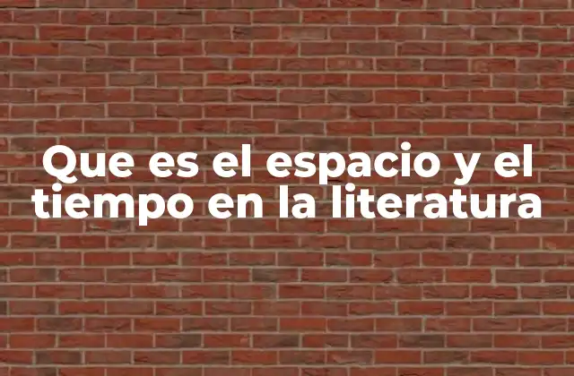 Que es el Espacio y el Tiempo en la Literatura
