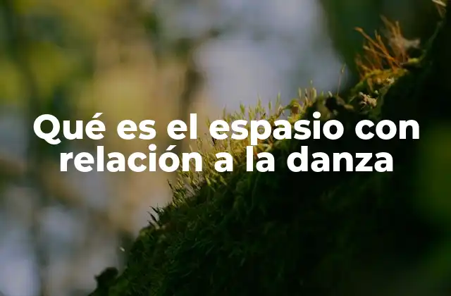 Qué es el Espasio con Relación a la Danza