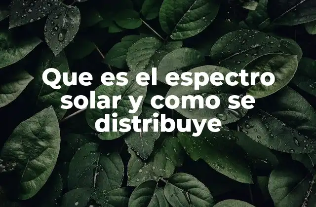 Que es el Espectro Solar y como Se Distribuye