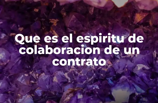 Que es el Espiritu de Colaboracion de un Contrato