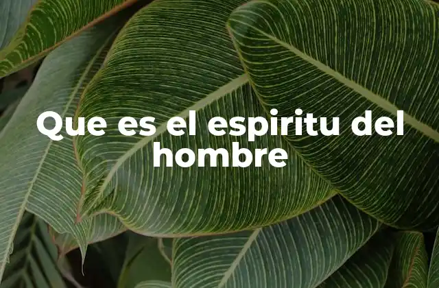 Que es el Espiritu Del Hombre