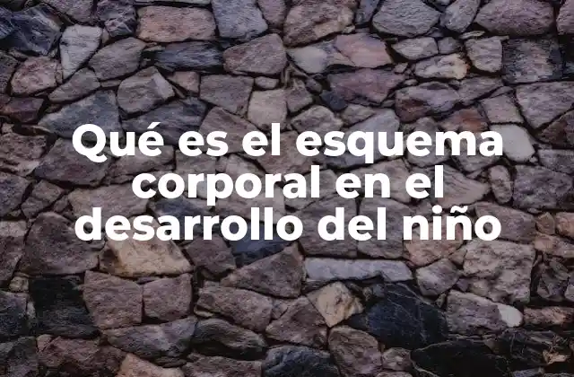 Qué es el Esquema Corporal en el Desarrollo Del Niño