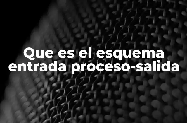 Que es el Esquema Entrada Proceso-salida