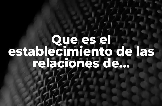 Que es el Establecimiento de las Relaciones de Experiencia