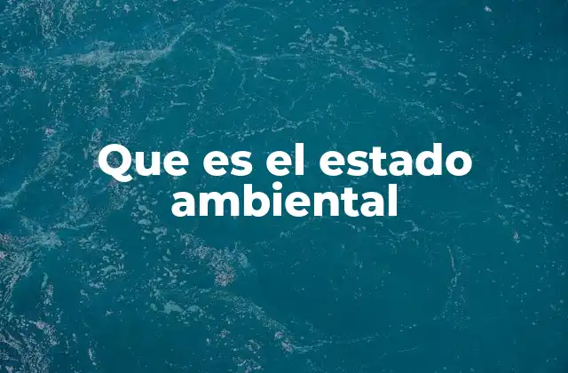 La importancia del estado ambiental en la vida moderna