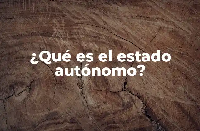 ¿qué es el Estado Autónomo?