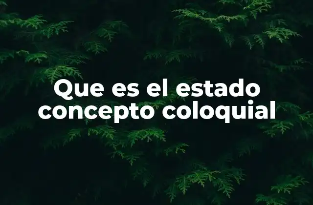 Que es el Estado Concepto Coloquial