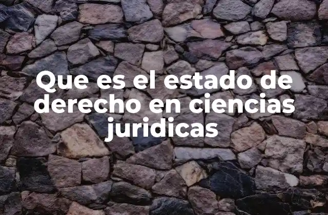 Que es el Estado de Derecho en Ciencias Juridicas