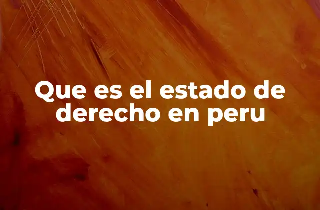 Que es el Estado de Derecho en Peru