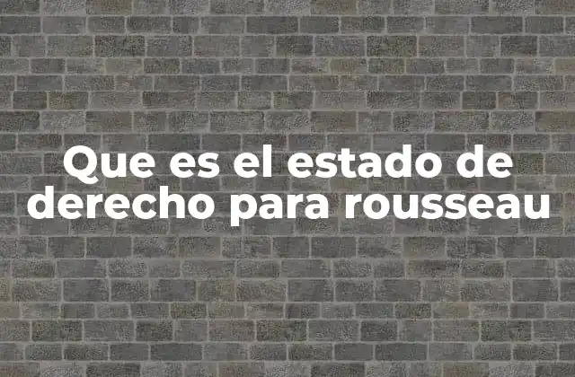 Que es el Estado de Derecho para Rousseau