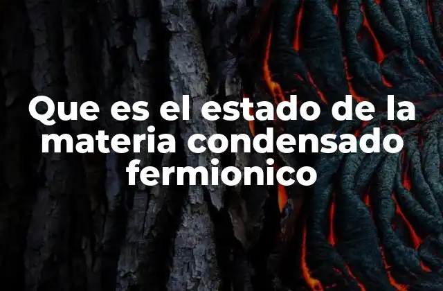 Que es el Estado de la Materia Condensado Fermionico