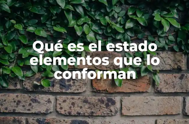 Qué es el Estado Elementos que Lo Conforman