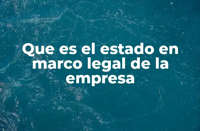 Que es el Estado en Marco Legal de la Empresa