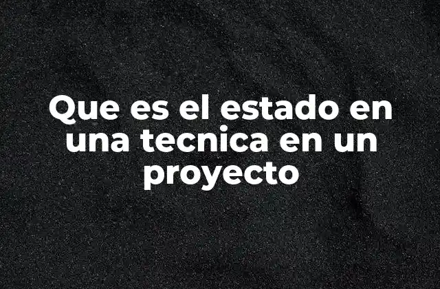 Que es el Estado en una Tecnica en un Proyecto