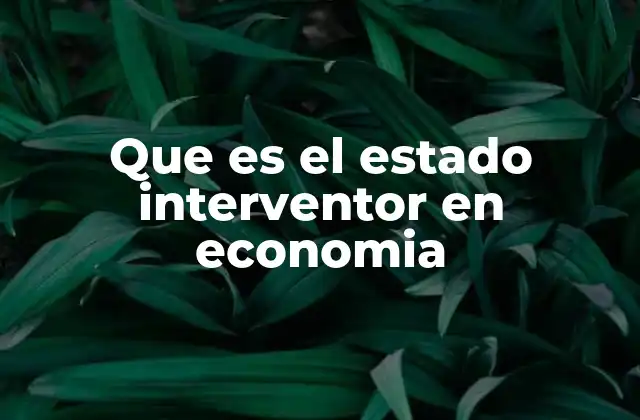 Que es el Estado Interventor en Economia