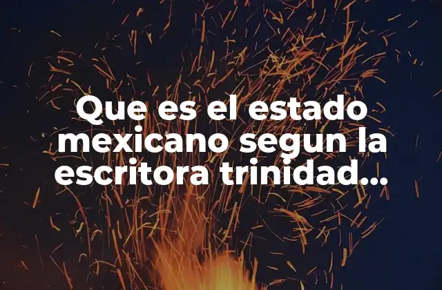 Que es el Estado Mexicano Segun la Escritora Trinidad García