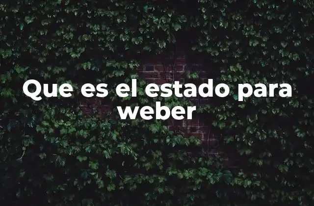 Que es el Estado para Weber 2 El Estado en la teoría sociológica de Weber
