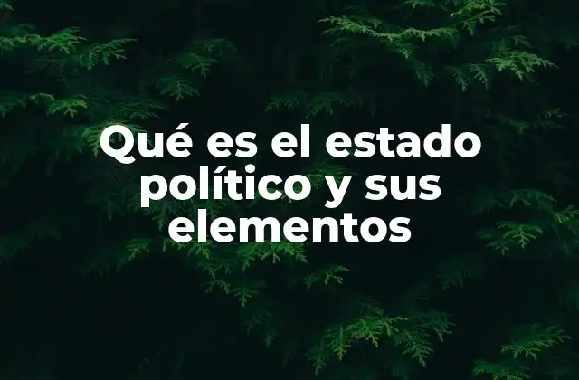 Qué es el Estado Político y Sus Elementos