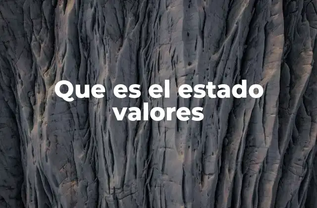 Que es el Estado Valores