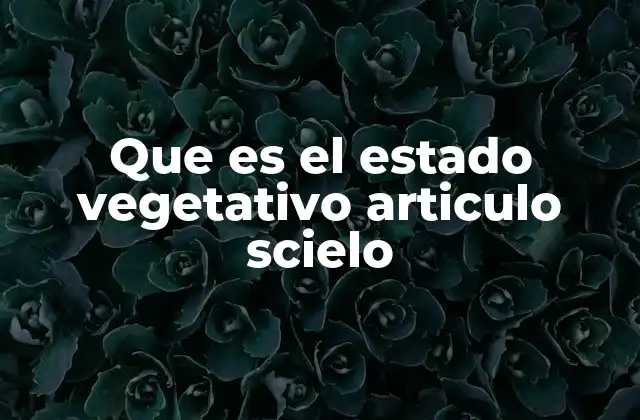 Que es el Estado Vegetativo Articulo Scielo