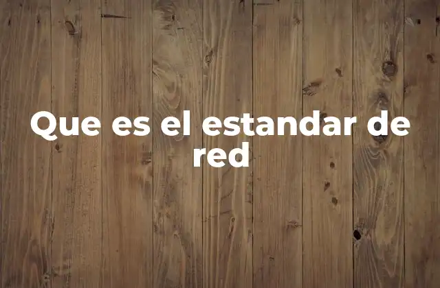 Que es el Estandar de Red
