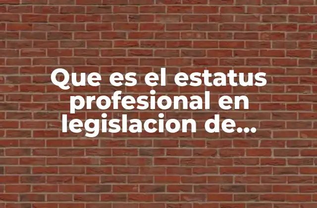 Que es el Estatus Profesional en Legislacion de Enfermeria