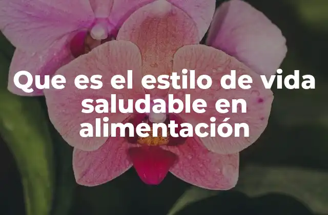 Que es el Estilo de Vida Saludable en Alimentación