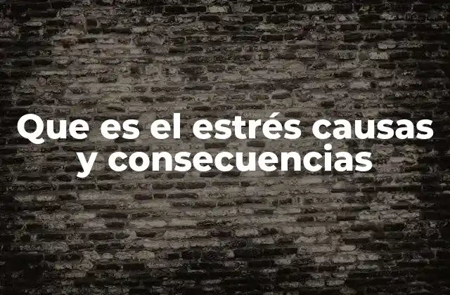 Que es el Estrés Causas y Consecuencias