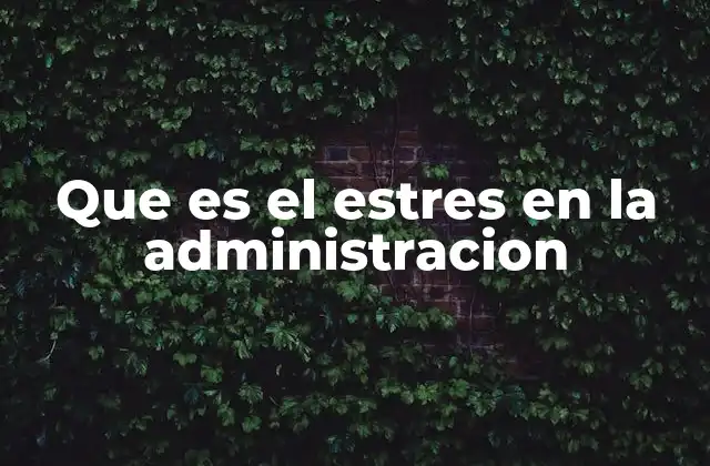Que es el Estres en la Administracion