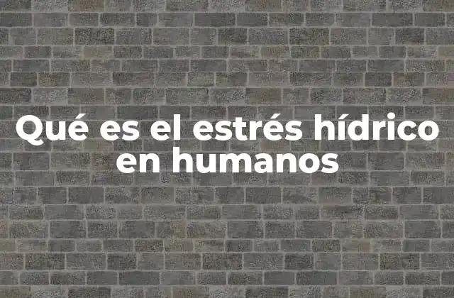 Qué es el Estrés Hídrico en Humanos