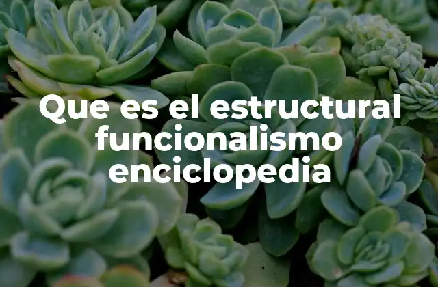 Que es el Estructural Funcionalismo Enciclopedia