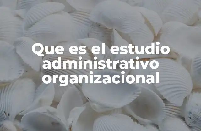Que es el Estudio Administrativo Organizacional 2 La importancia de entender la estructura interna de una organización