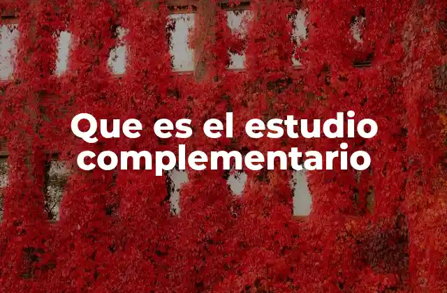 Que es el Estudio Complementario