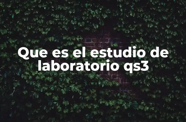 Que es el Estudio de Laboratorio Qs3