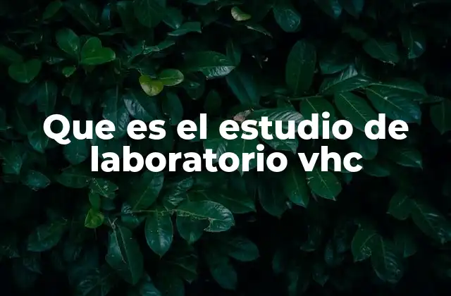 Que es el Estudio de Laboratorio Vhc