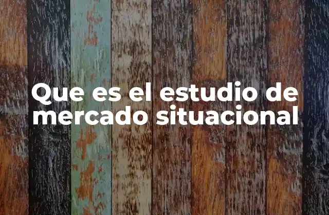Que es el Estudio de Mercado Situacional