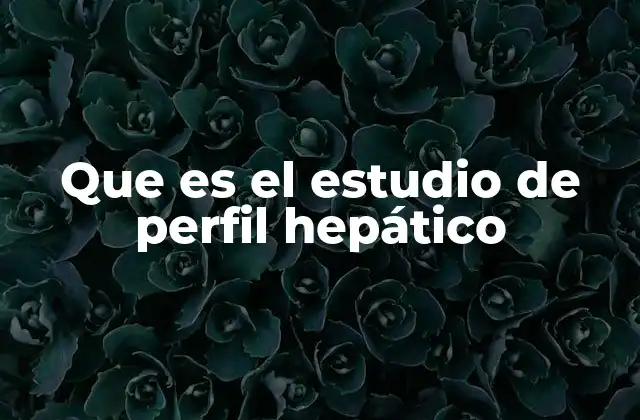 Que es el Estudio de Perfil Hepático