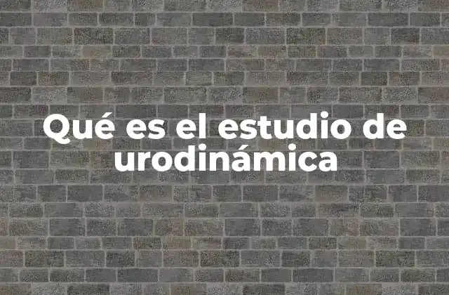 Qué es el Estudio de Urodinámica