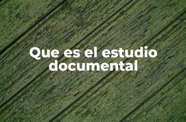 Que es el Estudio Documental