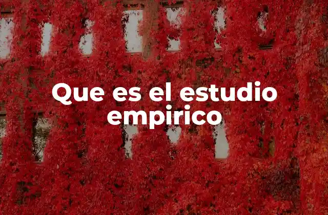 Que es el Estudio Empirico
