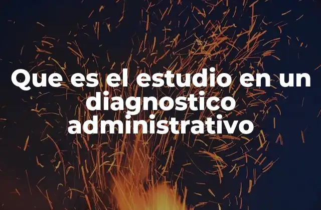 Que es el Estudio en un Diagnostico Administrativo