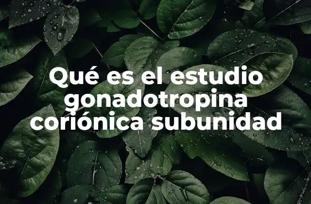 Qué es el Estudio Gonadotropina Coriónica Subunidad