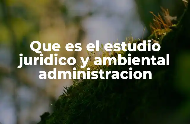 Que es el Estudio Juridico y Ambiental Administracion