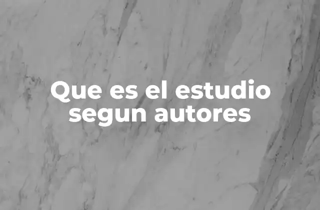 Que es el Estudio Segun Autores
