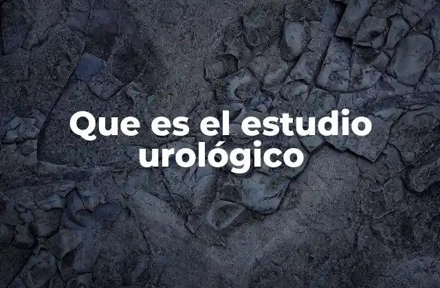 Que es el Estudio Urológico