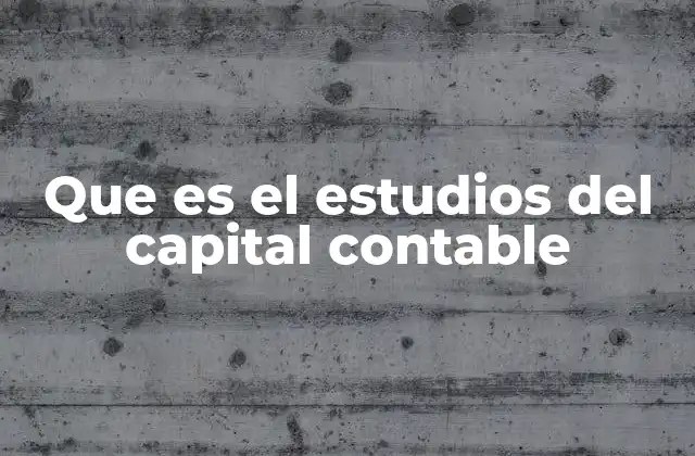 Que es el Estudios Del Capital Contable